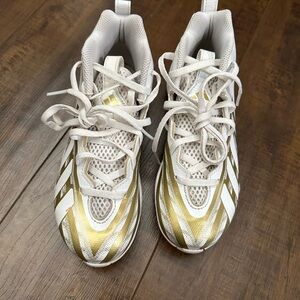 Adidas Kids Gold and White Football Shoes